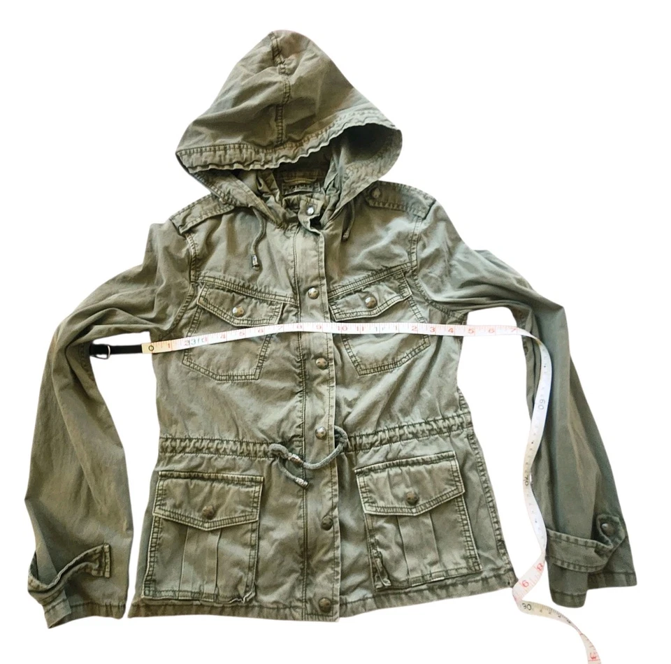 Chaqueta de Campo Militar Utilitaria Talula XS Verde Oliva Capucha Carga Y2K Retro Grunge Foto 4 de 4