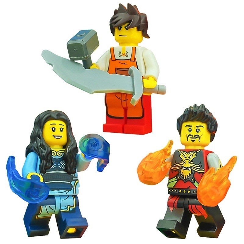 Lego Ninjago 70627 Dragon's Forge Ray, Maya, and Kai CUSTOM