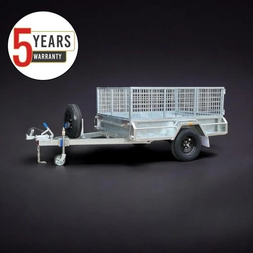 7x5 Galvanised Trailer 1.4t ATM Braked Heavy Duty Single Axle Eye-to-Eye Spring