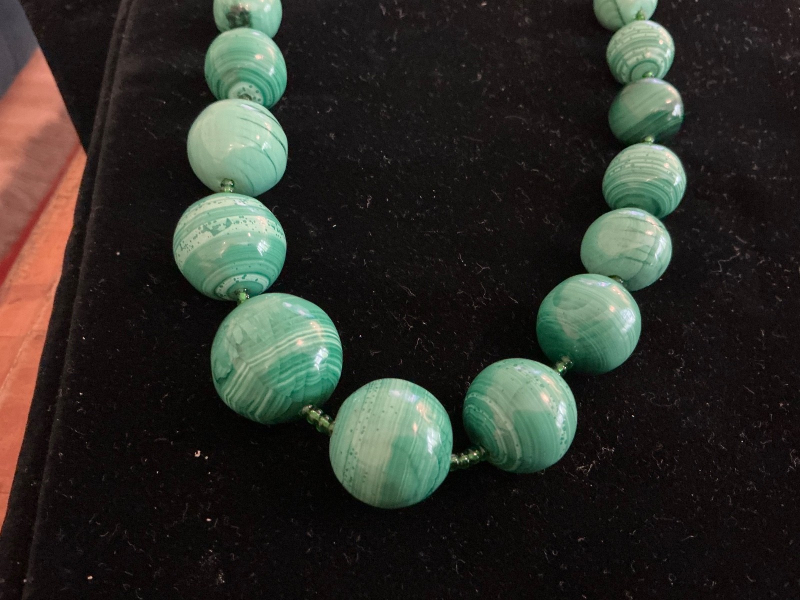 Malachite Gemstone Statement Strand Necklace - image 19