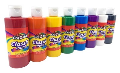Cra-Z-Art Washable Classic Paint Set | 8 Vibrant Colors | 4oz Bottles