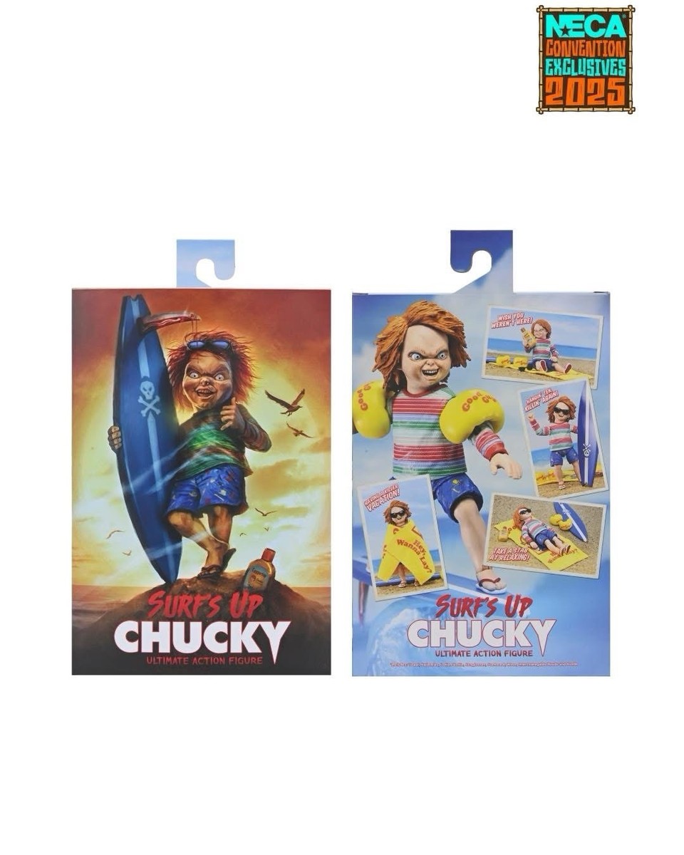 NECA CHILD'S PLAY 3 ULTIMATE SURF'S UP CHUCKY 7” SDCC COMIC