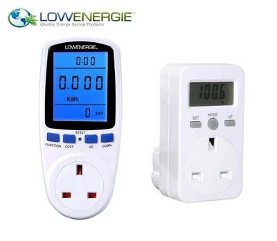 LOWENERGIE™ UK Plug-in Energy Monitor Electricity Power Consumption Meter Watt Kwh Analyzer