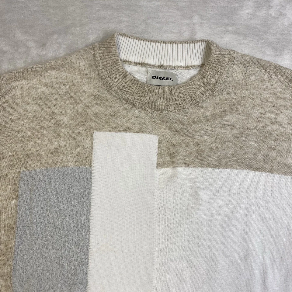 Suéter Diesel Patchwork Hecho en Italia Hilo Italiano Bloques de Color Tejido Top M Foto 2 de 4