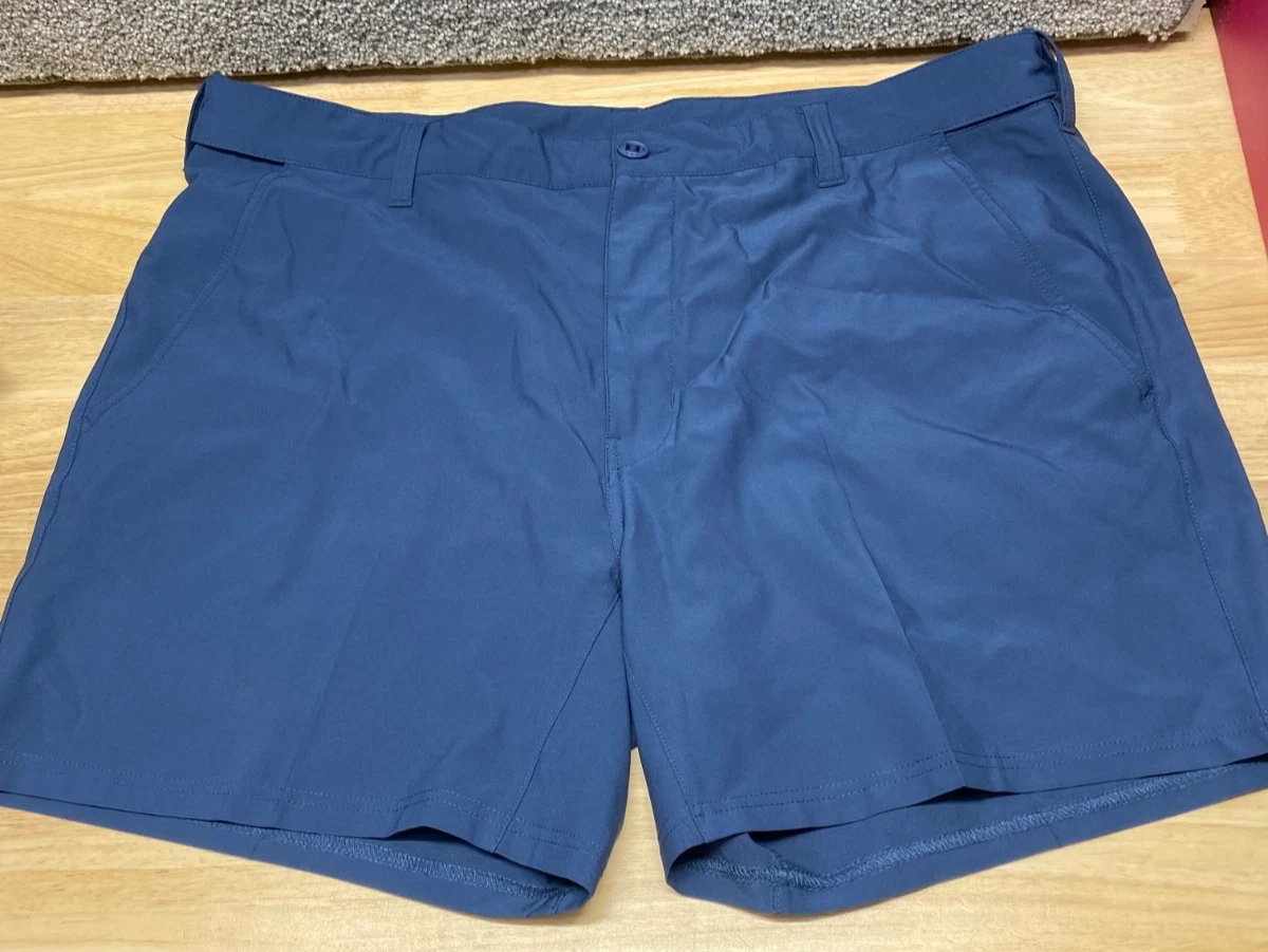 Huk Mens 3XL 44" Blue Stretch Outdoor Fishing Lightweight 6 Inch Shorts Pockets