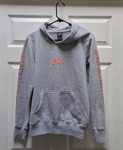 Vintage 1991 Rusty Surfboards Hoodie Pullover Gray Sweater Size G - LARGE *READ*