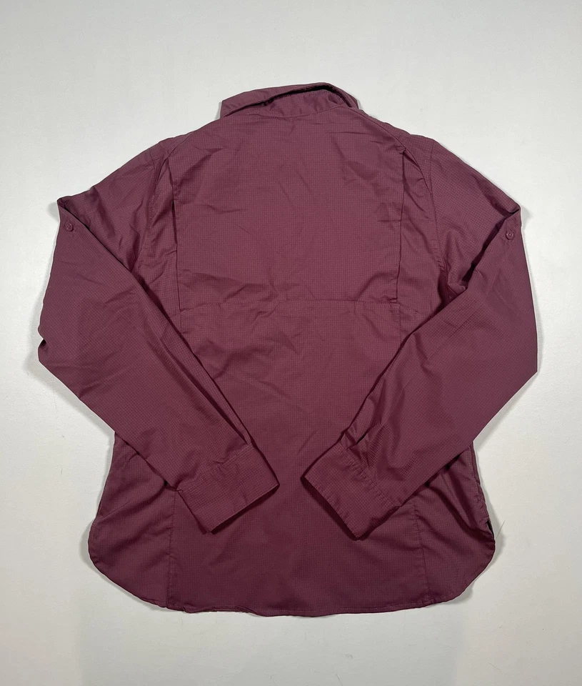 Рубашка женская Columbia средняя бордовая универсальная защита с длинным рукавом для походов - Изображение 2 из 4