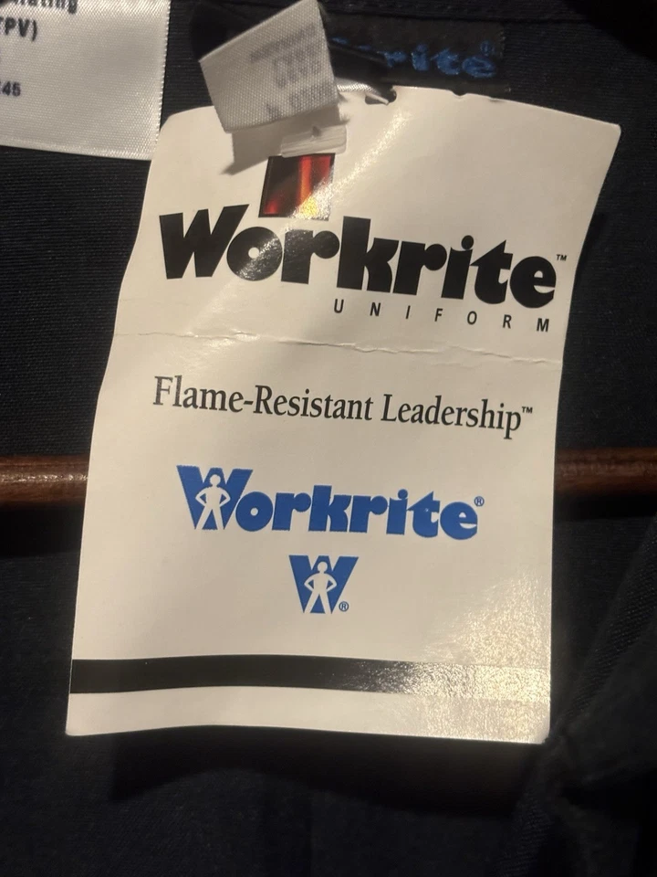 NUEVO CON ETIQUETAS Workrite FR Uniforme Resistente al Fuego Camisa de Bombero Talla 48 Azul Marino Foto 3 de 4