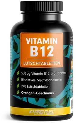 Vitamin B12 Lutschtabletten 240x ORANGE, 500µg aktives 96 g (1er Pack) 