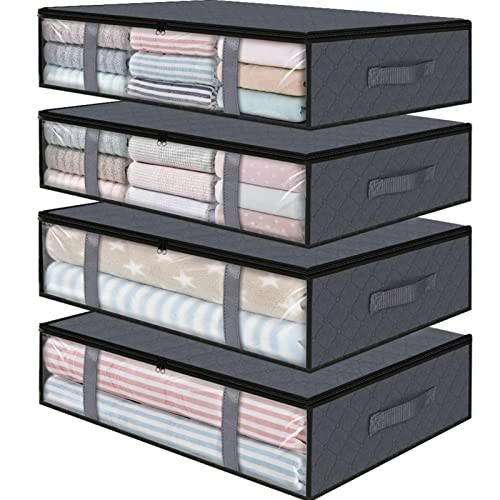 Storage Bins Clothes Storage, Foldable Blanket Storage Bags, Under Bed - Picture 2 of 7