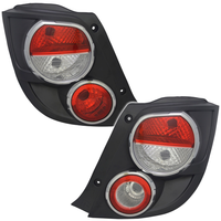 RüCkleuchten Set FüR Chevrolet Aveo 2011- RüCklichter Heckleuchten Chrom Schwarz