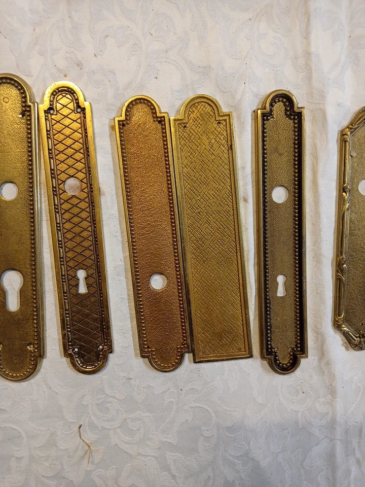Lot 10 plaques de porte anciennes en laiton massif – styles Art Déco / rétro - Photo 4/4