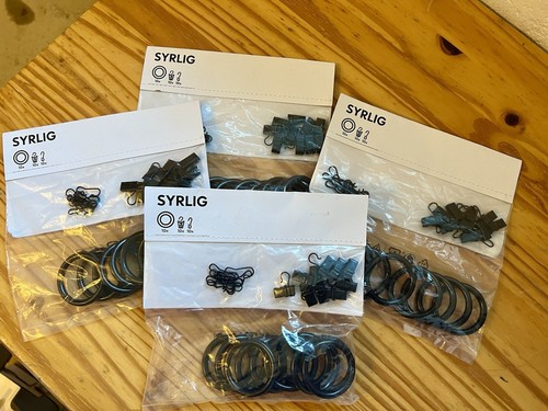 Ikea SYRLIG GARDINENRINGE für Gardinenstange, schwarz