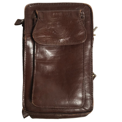 Vintage Brown Leather Wallet Money Bag by Oggi Domani ( RARE )