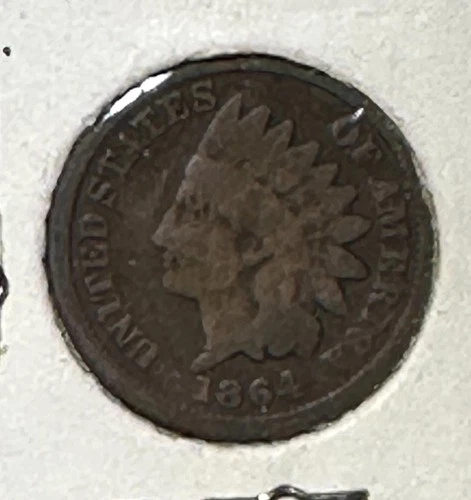 1864 US Indian Head Cent! "Bronze" Variety! Good! Old US Coin!