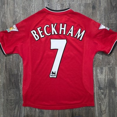 ウェア Manchester United Beckham Jersey 2002 Umbro Manchester United Home Soccer Jersey David Beckham Kids