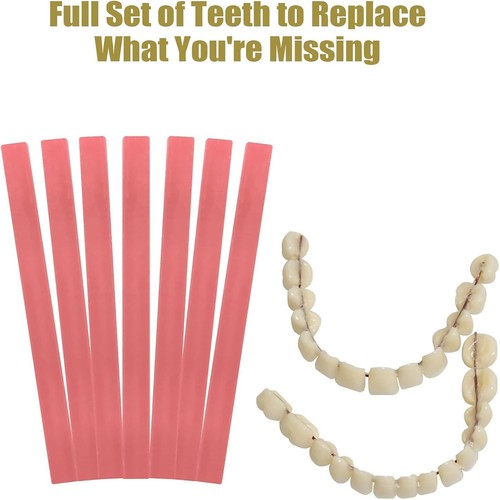 Dentures Fake Teeth DIY Kit Temporary Fake Teeth Top & Bottom Temporary Dentures - Picture 11 of 11