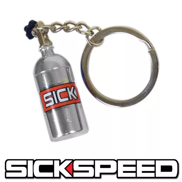 SICKSPEED NITROUS BOTTLE NOS KEYCHAIN METAL KEY RING CHAIN FOB P3 POLISHED