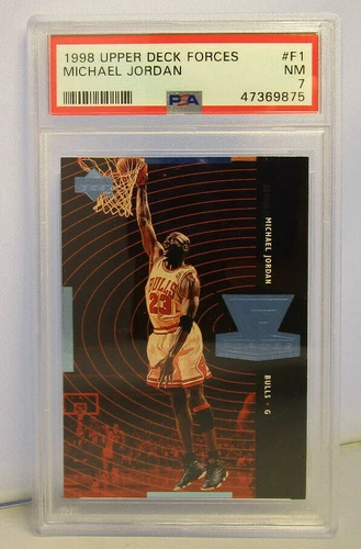 Michael Jordan 1998 Upper Deck Forces Card # F1 Graded PSA 7 NM