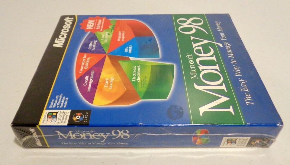 Software CD-ROM Microsoft Money 98 PC SELLADO Windows 95/NT Big Box Hecho en EE. UU. NUEVO Foto 4 de 4
