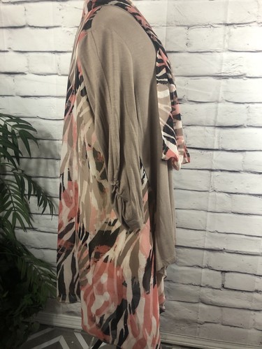 NWT Multiples Brown Animal Print Women's Size M Half Sleeve Rayon Blend Blouse - Picture 2 of 11