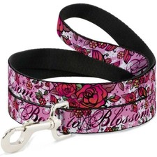 Dog Leash Born to Blossom Pink 4 Feet Long 1.0 Inch Wide