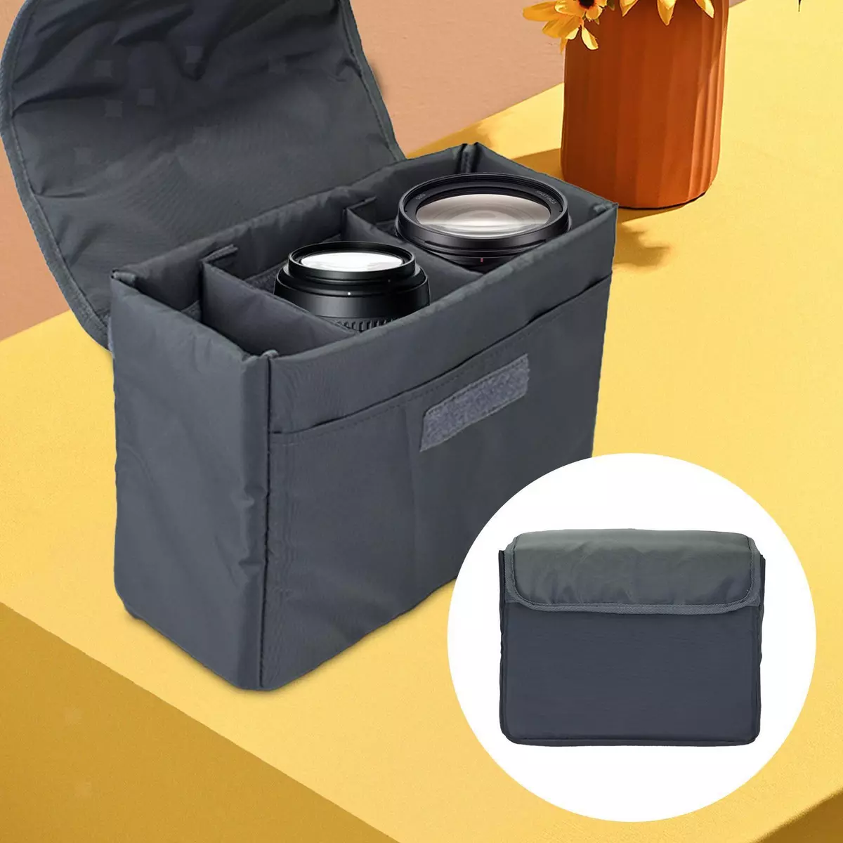Camera Insert Bag Removable Divider Thick Padded Photography Bag