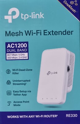TP-Link RE330 AC1200 Mesh WLAN WiFi Repeater: Dualband, WPS, AP-Modus OVP