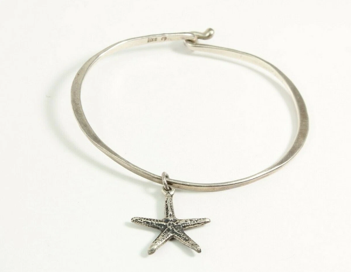 James Avery Sterling Silver Hammered Hook On Charm Bracelet w
