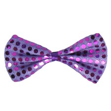 Purple Sequin Bow Tie FUN HALLOWEEN COSTUME MARDI GRAS NEW YEAR DANCE PARTY
