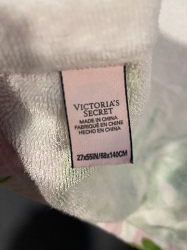 Victoria's Secret Bath Towel Body Wrap One Size Pink Striped Palm Leaf