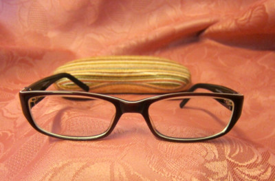 Sunoptic Brille m. Etui dunkelrot Unisex Lesebrille eckig glasses dark red 43205
