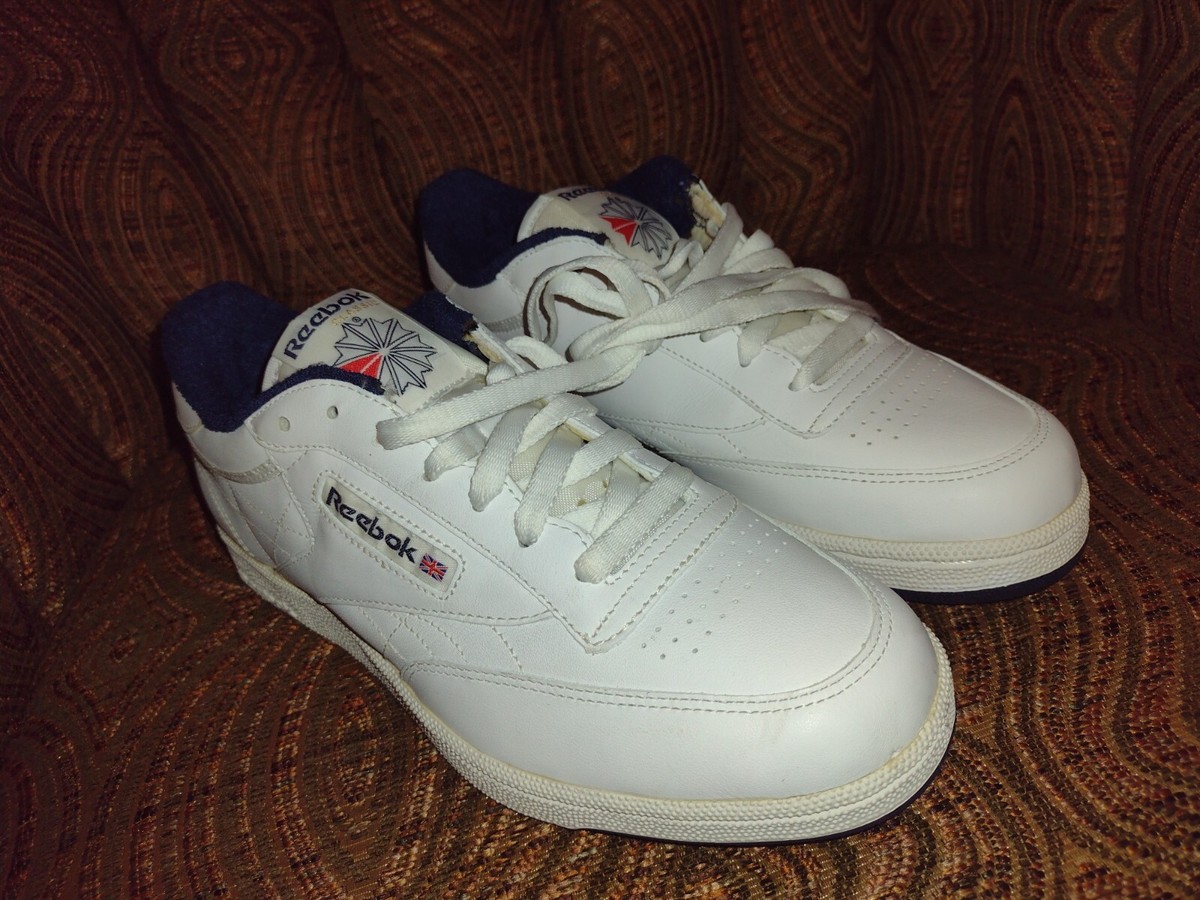 Reebok Mens Club C 6-1330 White SIZE Leather Classic Shoes Sneakers  White/Navy