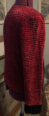 LAURA FISHER-BONVALLET Red/Black Chenille Handwoven Fibre LAURA FISHER-BONVALLET Red/Black Chenille Handwoven Fibre