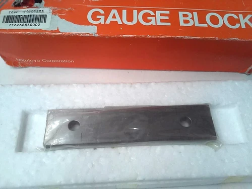Mitutoyo 611206, 6" Long Rectangular Steel Gage Block GGG Grade 2, New Old Stock