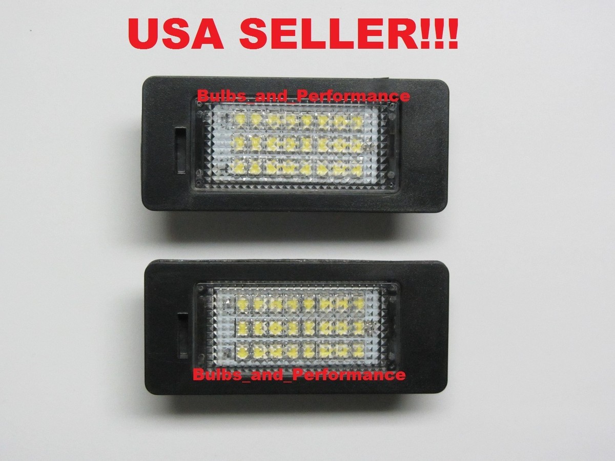 Pair Of Bright White LED License Plate Lights For BMW 5 Series (E39, E60, F10, F07, F15 & More) - E-Marked