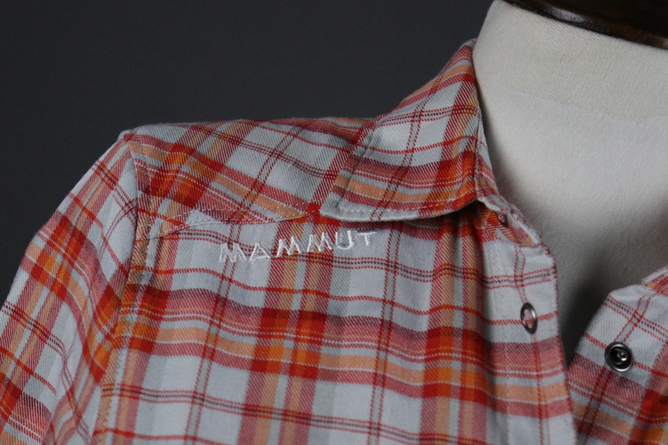 Camisa Manga Larga Mammut Check 2 Bolsillos Botón Senderismo Talla S Foto 4 de 4