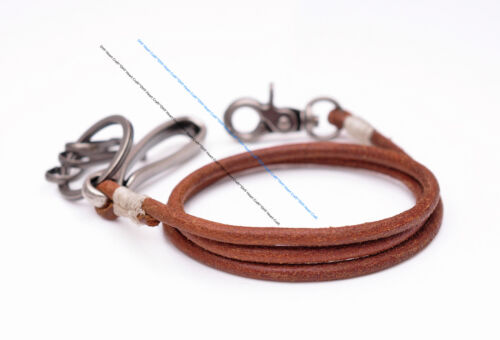 30' Vintage Handmade Long Strong Biker Trucker 5mm Leather Key Jean Wallet Chain - Picture 7 of 10