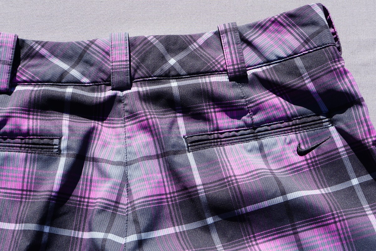 Pink Nike Golf Tartan Trousers Nike Tour Performance Lightweight