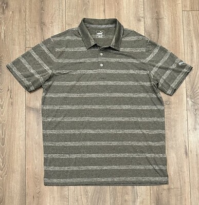 PUMA Men s DryCell Golf Striped Polo Large Gray