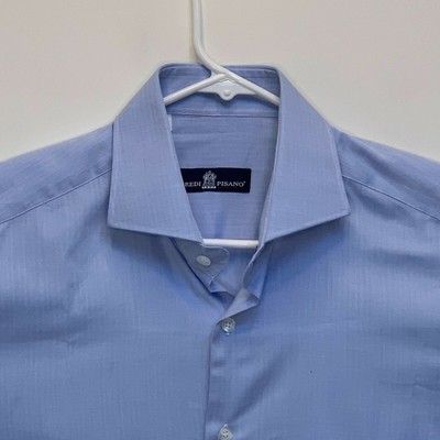 Eredi Pisano Mens Designer Shirt Blue 
