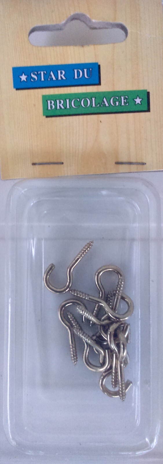Lot De 2 Crochets Ouverts à Embase 4x60 Mm – Nickelés, Quincaillerie