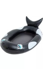 Rousky Inflatable Floating Whale Pool Float Mesh Bottom Lake Beach Easy Quick