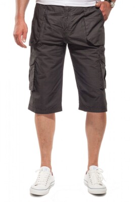 JACKS kniebedeckende Cargo Shorts Charcoal (dunkelgrau, leicht gemustert)