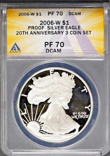 2006-W $1 Silver American Eagle PF 70 ANACS # 7629056 + Bonus