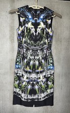 Alexander Mcqueen Ophelia Print On Silk Black Popeline Dress Size 40/4 EUC