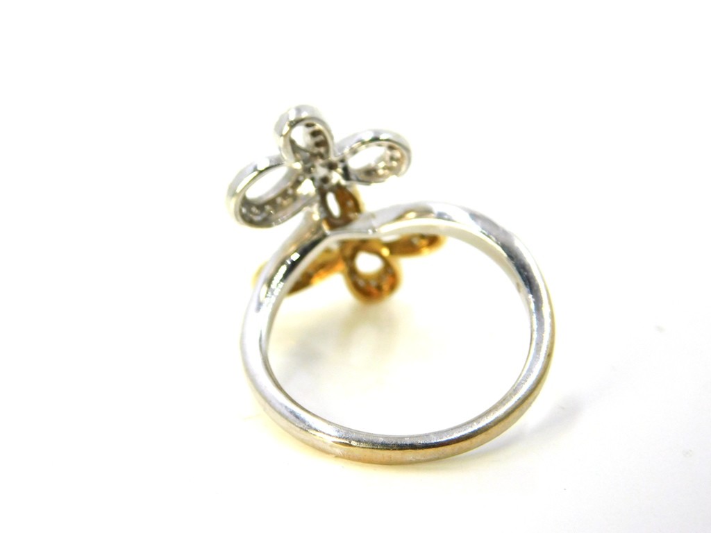 Diamond .40ct Double Interlocking Loop 18kt Yello… - image 6