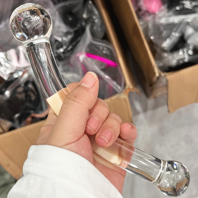 Consolador de vidrio masajeador de próstata punto G anal enchufe para glúteos juguetes sexuales de clase para hombres mujeres Foto 4 de 4
