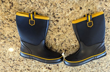 Lands End Thermolite Youth Insulated Rain Boots Navy Blue Yellow size Youth 6