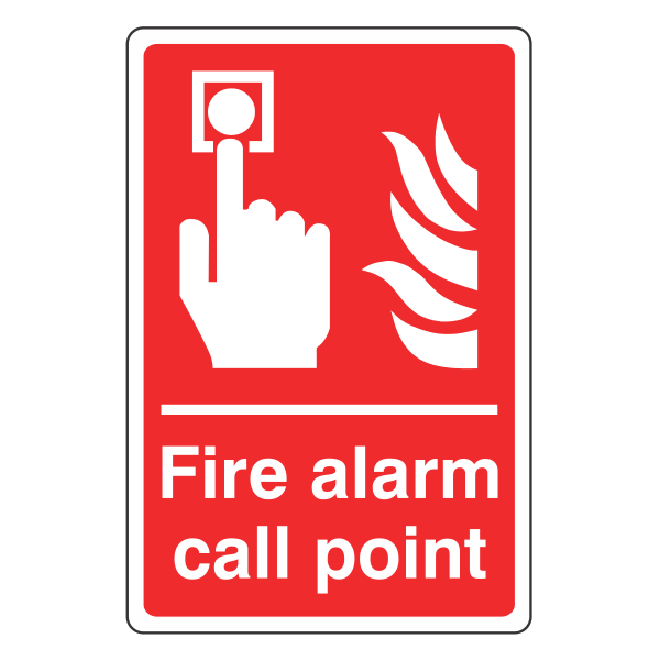 Fire Alarm Sign Call Point Sign - 200x300mm - 1mm Rigid Plastic- CLEARANCE